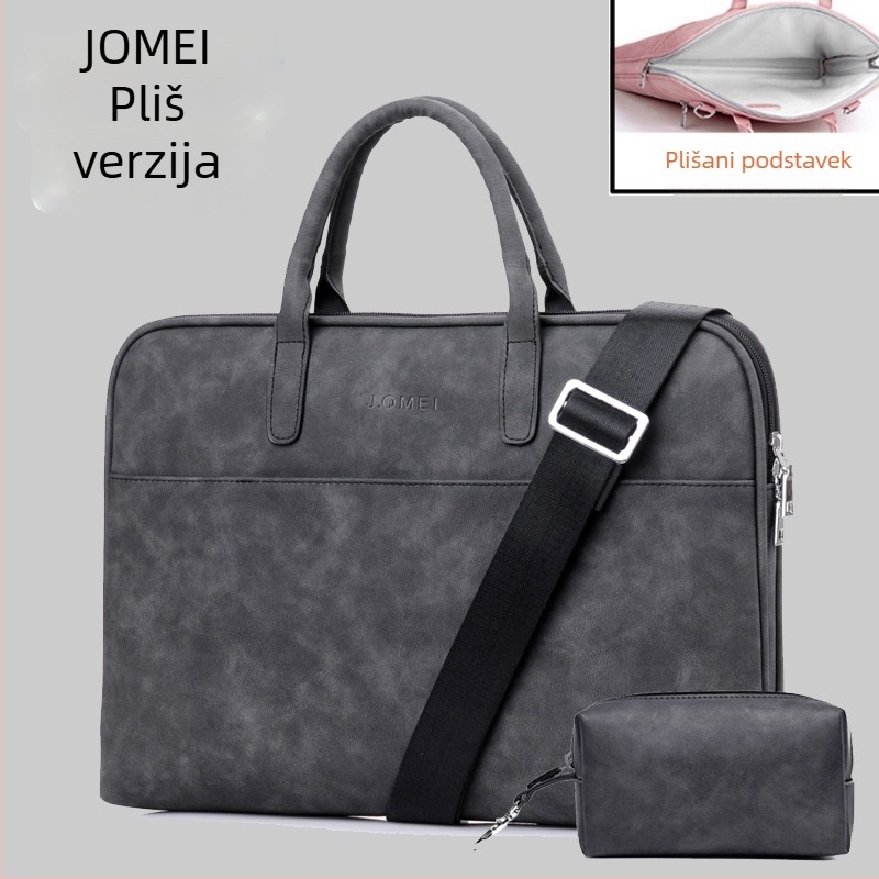 PU kožna torba preko ramena za prijenosno računalo - vodootporna, otporna na habanje, otporna na udarce, dizajn za olakšanje tereta, gradski minimalistički stil