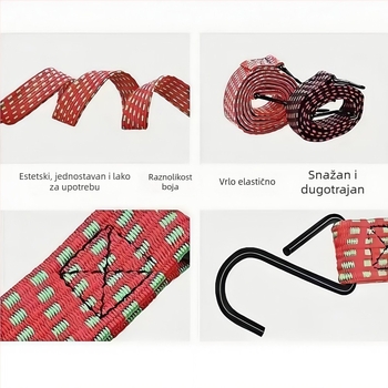 Qiling Najlonske elastične trake za pričvršćivanje vozila, teške trake, nosivost 8 kg