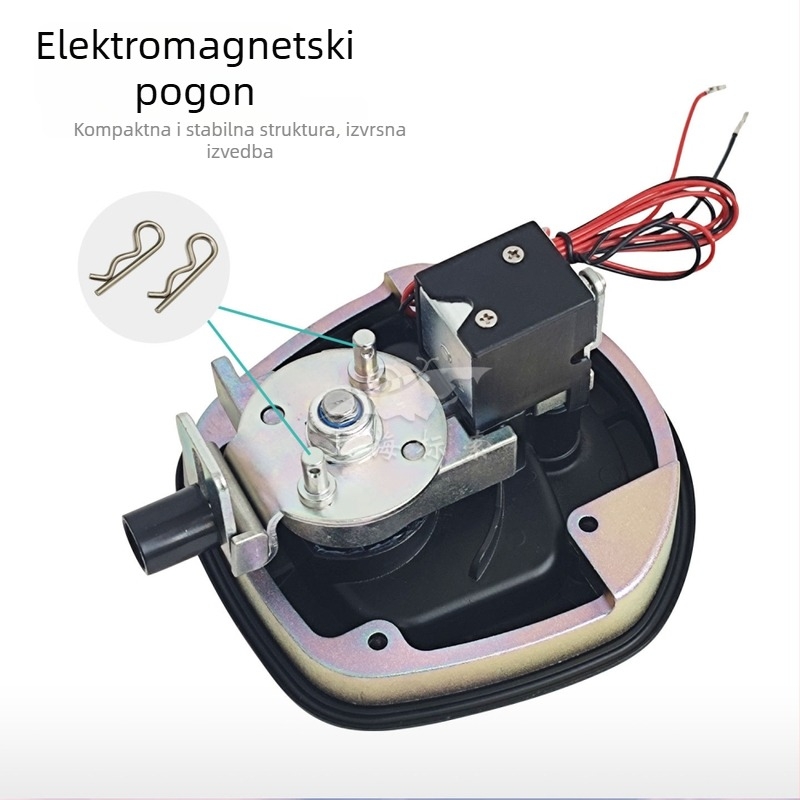 Električna brava za ručicu auta s elektromagnetnim dizajnom fishtail, cink legura, cilindar zmijskog tipa (snake cylinder), model BSS832-3; kompatibilno s automobilima, kamionima, pickupima, RV-ima i građevinskim vozilima.