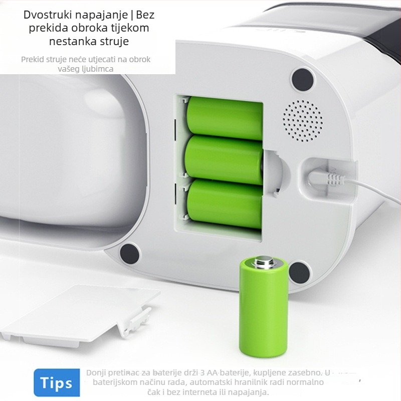 Pametni hranilnik za kućne ljubimce 5L za mačke i pse – dvostrani video, upravljanje putem aplikacije, vremenski i porcijom hranjenje, HD širokokutno nadgledanje