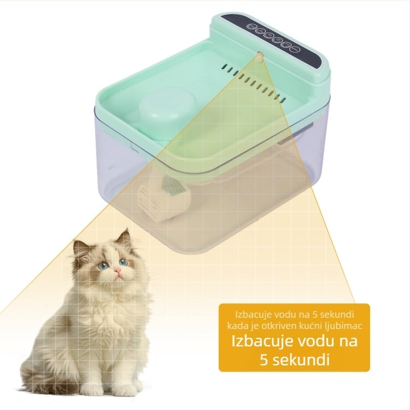 Bežični fontan za vodu za kućne ljubimce s automatskom cirkulacijom i filtracijom, punjiv, tih za pse i mačke