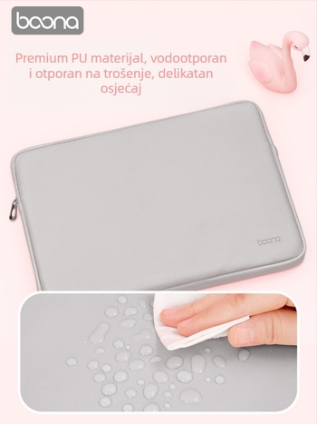 Baona kožna futrola za prijenosno računalo – ovčja koža, jednofarbni uzorak, kompatibilno s Huawei MateBook, Lenovo i Apple MacBook (ljeto 2023)