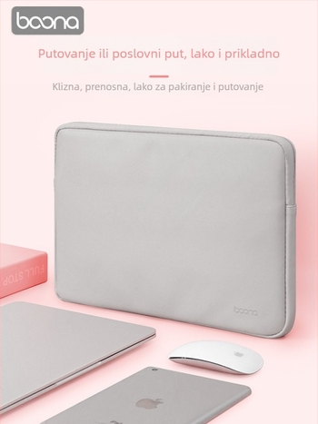 Baona kožna futrola za prijenosno računalo – ovčja koža, jednofarbni uzorak, kompatibilno s Huawei MateBook, Lenovo i Apple MacBook (ljeto 2023)