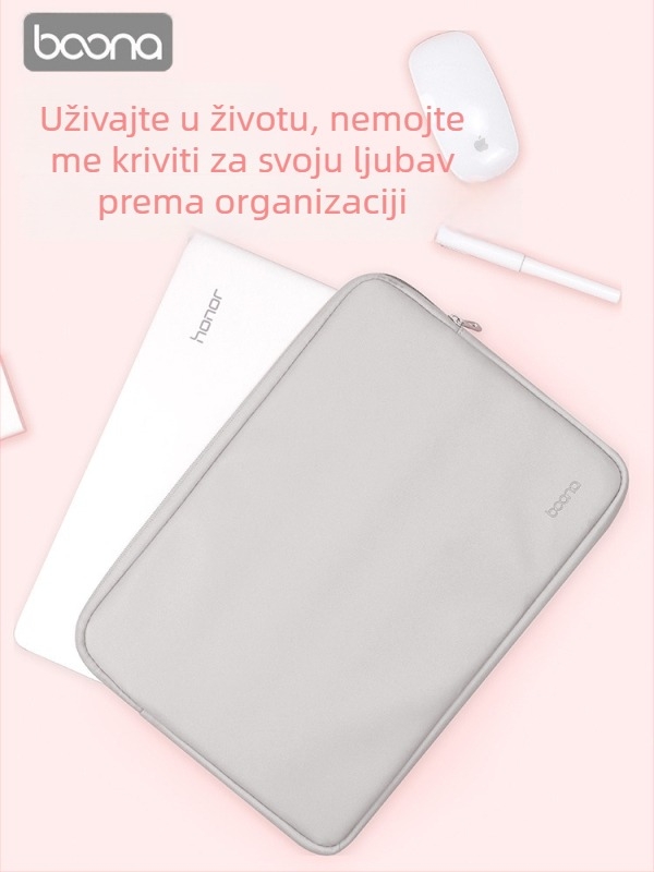 Baona kožna futrola za prijenosno računalo – ovčja koža, jednofarbni uzorak, kompatibilno s Huawei MateBook, Lenovo i Apple MacBook (ljeto 2023)