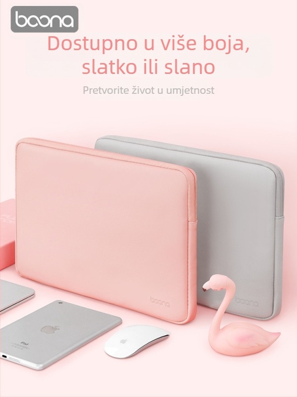 Baona kožna futrola za prijenosno računalo – ovčja koža, jednofarbni uzorak, kompatibilno s Huawei MateBook, Lenovo i Apple MacBook (ljeto 2023)