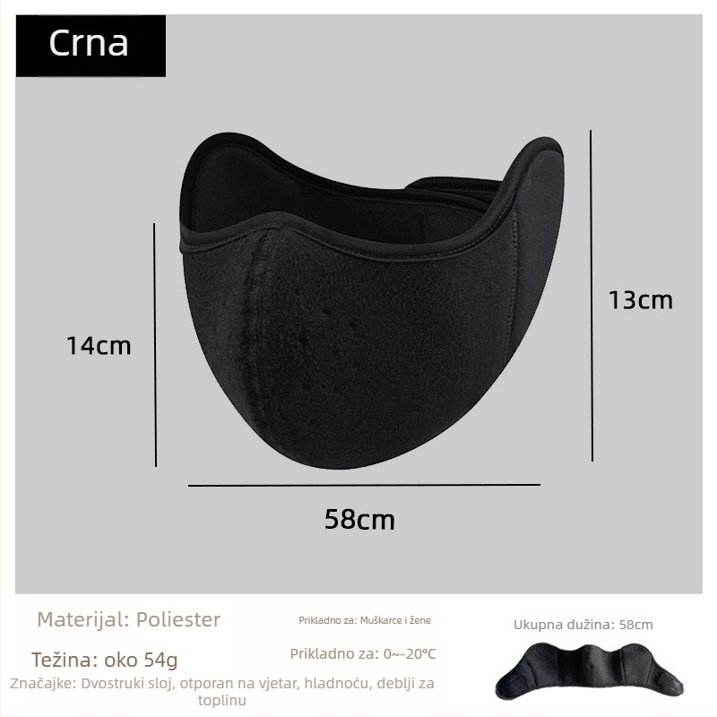 Zimska maska za biciklizam, unisex, zaštita očiju i ušiju, otporna na vjetar, 2-in-1 s fleec podstavom, topla maska
