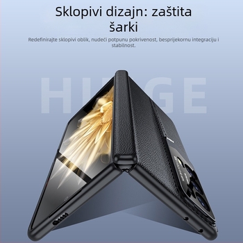 Kožna futrola za Honor MagicV2, potpuno pokrivena, s integriranim držačem objektiva i zaštitom šarke
