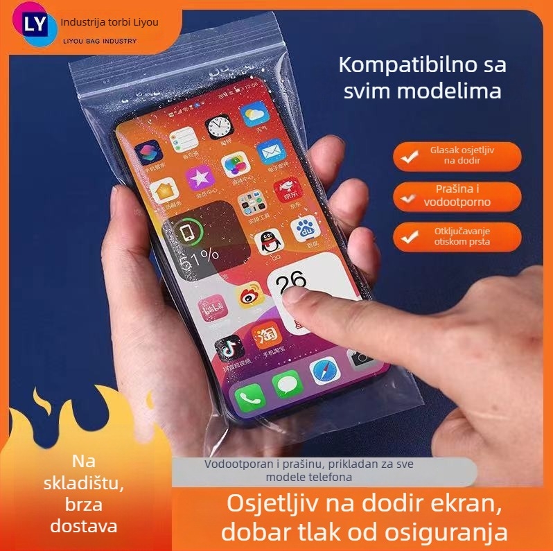 Torba za izolaciju mobitela, prašno otpornu, debela, prozirna, samouzatvarajuća, kompatibilna s dodirnim zaslonom, vodootporna (Materijal: plastika; Toplinsko pritiskanje; Personalizirano; Ispisan logotip; Unisex)