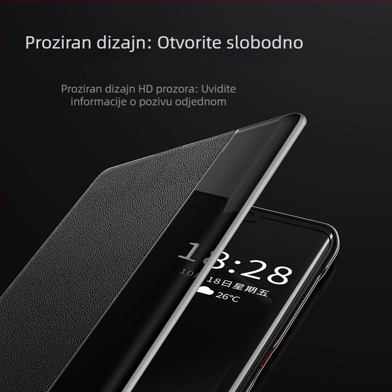 Kožna flip futrola za Huawei – umjetna koža, injekcijsko oblikovanje, otpornost na pad, anti-klizanje, poslovni stil