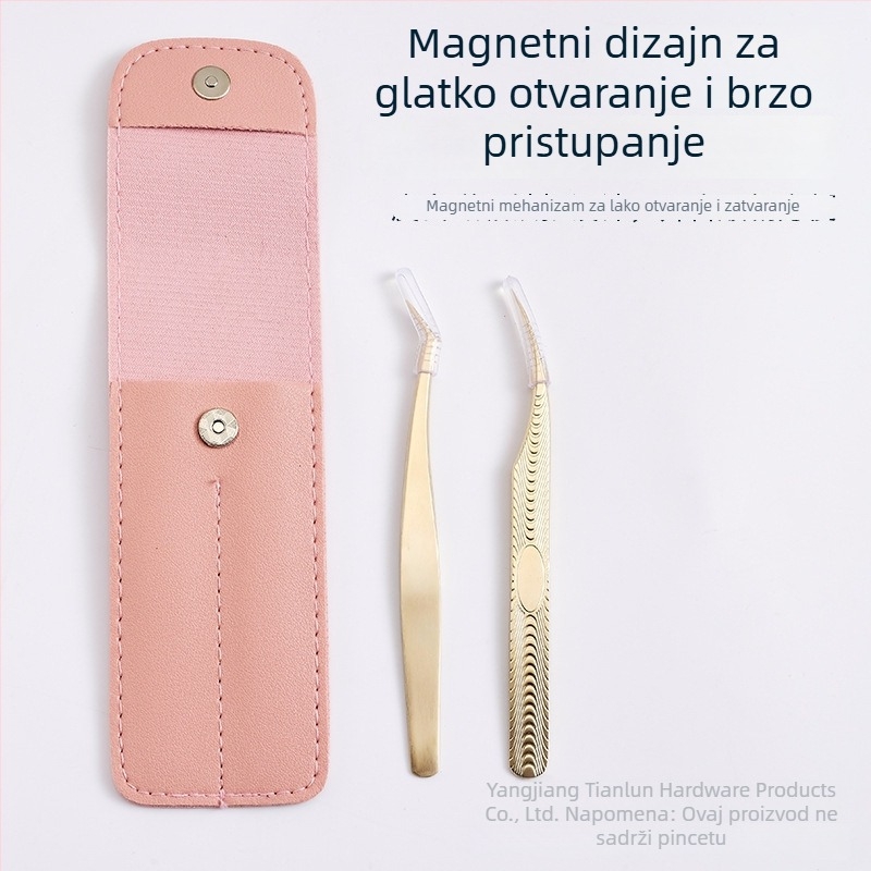 Torba za pincetu s PU kožnim poklopcem za kozmetičke alate, plastični/živčasti materijal, zaštitni poklopci za jednostruke i dvostruke pincete