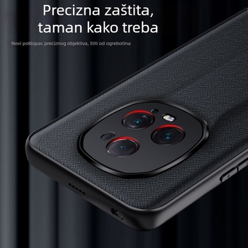 Etui za Honor Magic5 Ultimate Edition s križnim uzorkom, otporno na padove, ultra-tanki kožni etui