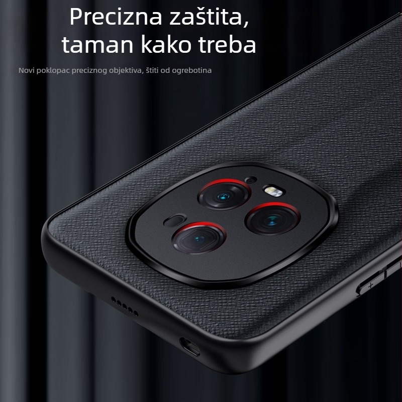 Etui za Honor Magic5 Ultimate Edition s križnim uzorkom, otporno na padove, ultra-tanki kožni etui