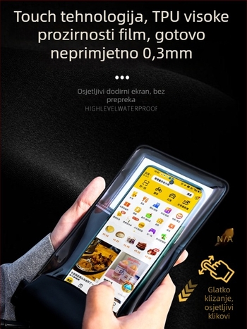 Vodootporna torbica za mobitel, otporna na niske temperature, za kišnu sezonu, ekstra velika, punjiva, s dodirnim zaslonom