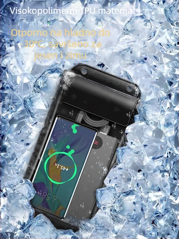 Vodootporna torbica za mobitel, otporna na niske temperature, za kišnu sezonu, ekstra velika, punjiva, s dodirnim zaslonom