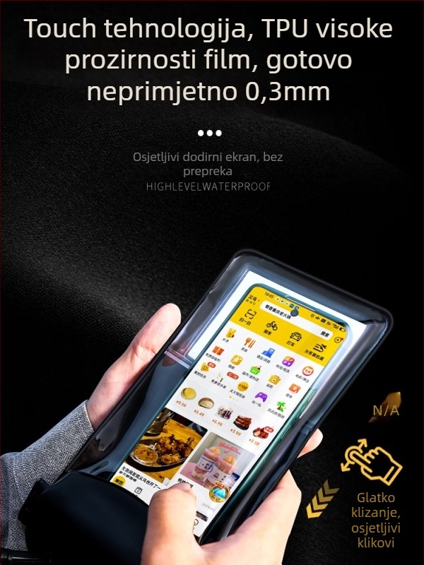Vodootporna torbica za mobitel, otporna na niske temperature, za kišnu sezonu, ekstra velika, punjiva, s dodirnim zaslonom