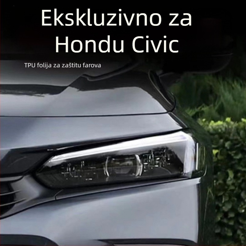 Prozirni fotohromatski film za prednja svjetla za Civic 11. generacije; film za promjenu boje za Civic 10. generacije; JDM stil Crni Samuraj.
