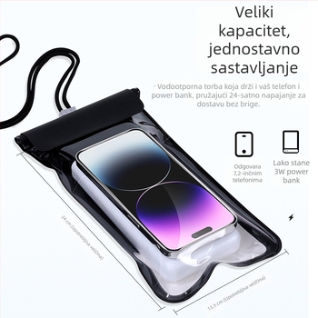 Prozirna vodootporna futrola za telefon s dodirnim zaslonom, pogodna za plivanje i ronjenje