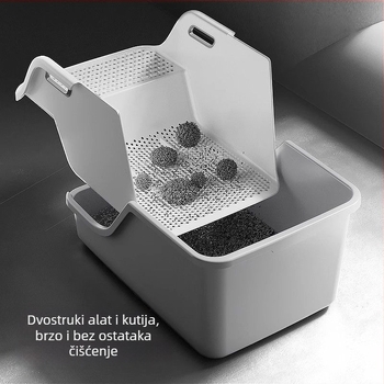 Kutija za mačji pijesak, otvorenog tipa, kvadratna konstrukcija od PVC-a, Hao mark