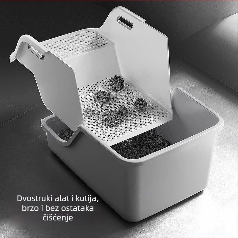 Kutija za mačji pijesak, otvorenog tipa, kvadratna konstrukcija od PVC-a, Hao mark