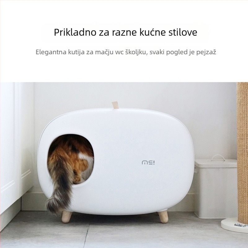 Mochi kutija za mačji pijesak — potpuno zatvorena sa ladicom, zatvorena mačja toaletna posuda, Materijal: Druge materijale, 1 kom