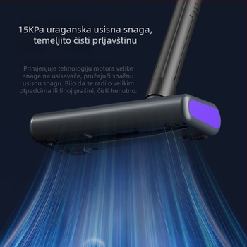 Bežični usisavač za auto i dom, sna usisavanja, mokro i suho, lagan i s ugrađenom baterijom, 2-u-1 četka za čišćenje tepiha i podova