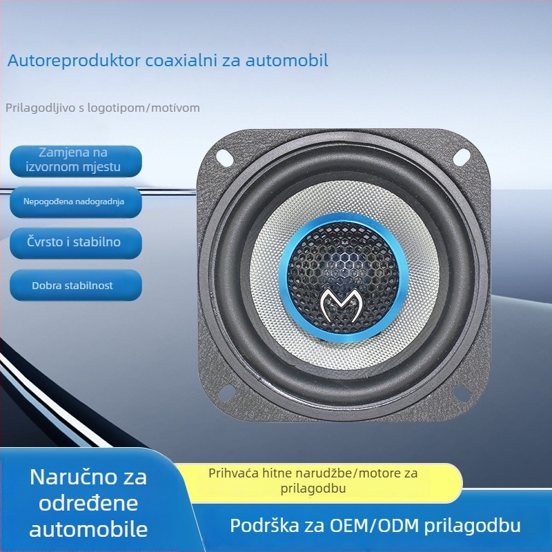 Auto koaksijalni zvučnik visoke fidelitete, membrana od stakloplastike, vanjski magnetski krug, Magic Voice
