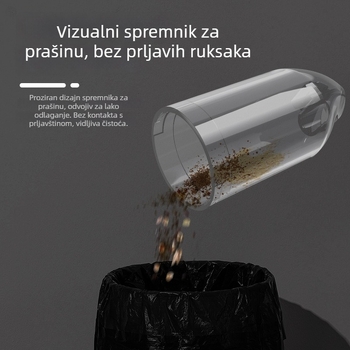 Usisavač za automobil s visokim usisom 11.000 Pa, prijenosni multifunkcionalni uređaj za usisavanje i puhanje, punjiv, 68 W, model BM199, trajanje baterije 1 sat, 7,4 V
