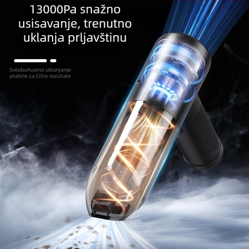 Usisavač za automobil s visokim usisom 11.000 Pa, prijenosni multifunkcionalni uređaj za usisavanje i puhanje, punjiv, 68 W, model BM199, trajanje baterije 1 sat, 7,4 V
