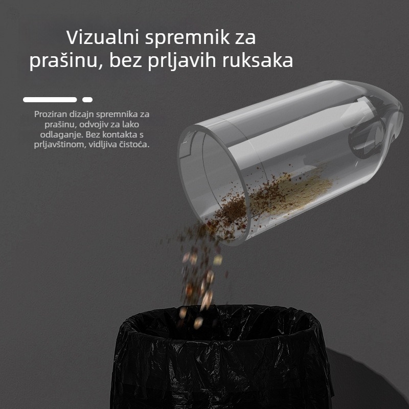 Usisavač za automobil s visokim usisom 11.000 Pa, prijenosni multifunkcionalni uređaj za usisavanje i puhanje, punjiv, 68 W, model BM199, trajanje baterije 1 sat, 7,4 V