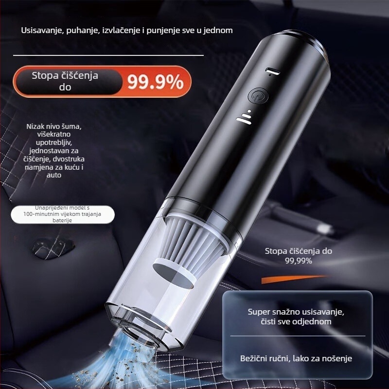 Bežični ručni usisavač za vozilo i dom, snažno usisavanje 25 kPa+, model M-2054, 36V, 100W, zamjenjiva baterija, trajanje rada 0-1 h