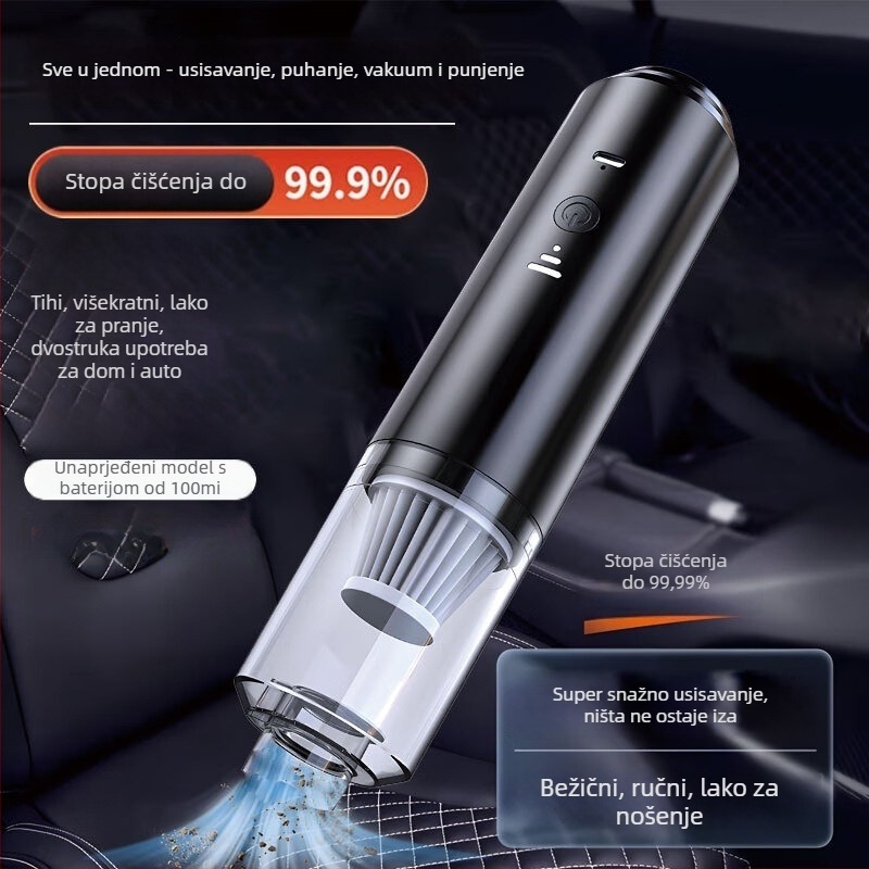 Bežični ručni usisavač za vozilo i dom, snažno usisavanje 25 kPa+, model M-2054, 36V, 100W, zamjenjiva baterija, trajanje rada 0-1 h