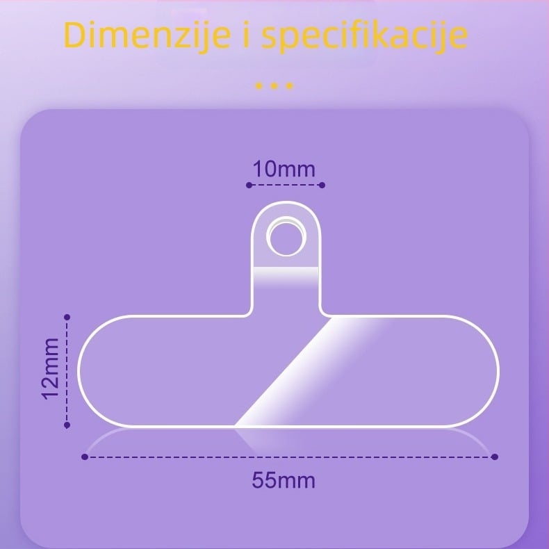 Lančić za mobitel s TPU injekcijski oblikovanim dijelom, poliester užadica, metalna kopča, geometrijski privjesak