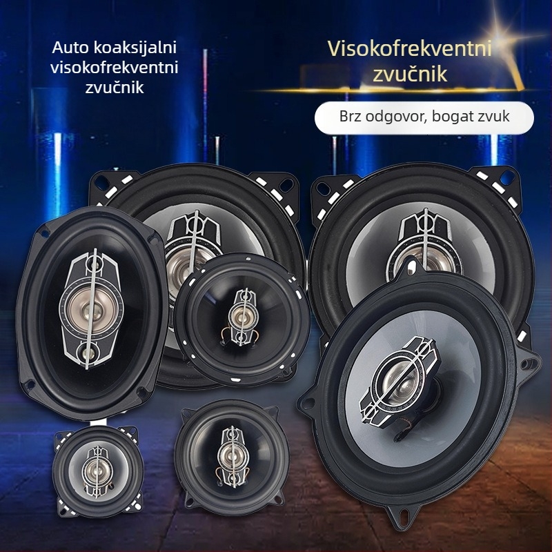 Automobilski koaksijalni zvučnik s jednostavnom zavojnicom, PP membrana, 4 Ω, 60 Hz–20 kHz, 92 dB