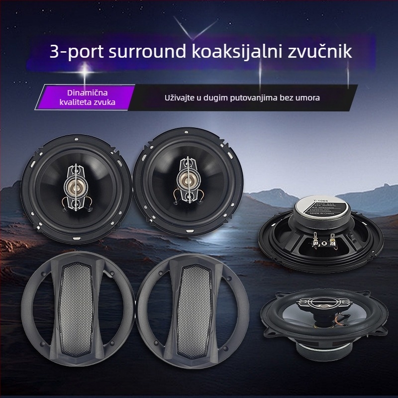 Automobilski koaksijalni zvučnik s jednostavnom zavojnicom, PP membrana, 4 Ω, 60 Hz–20 kHz, 92 dB