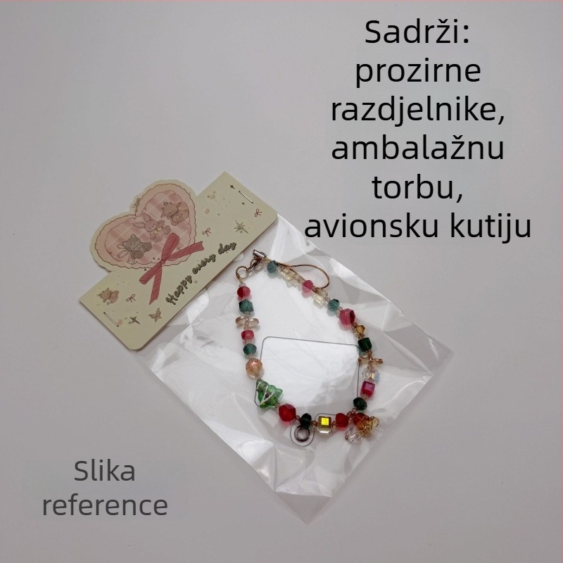 Lančić za mobitel s mašnicom, ručno navučene perle od plastike/smole, originalni dizajn, vrhunska kvaliteta, uzorak zvijezda/sunce i mjesec/oblaci/kosmos, ljeto 2025