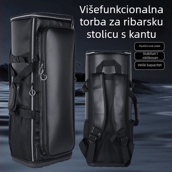 Čvrsta sklopiva ribolovna stolica s ruksakom za prijevoz, velika kapaciteta, kanta torba, pohrana, višenamenska ribolovna stolica-ruksak (Brand Nothing; Materijal Koža; Vodootporan Da; Funkcija Drugo)