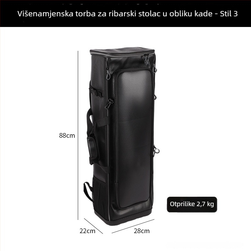 Čvrsta sklopiva ribolovna stolica s ruksakom za prijevoz, velika kapaciteta, kanta torba, pohrana, višenamenska ribolovna stolica-ruksak (Brand Nothing; Materijal Koža; Vodootporan Da; Funkcija Drugo)
