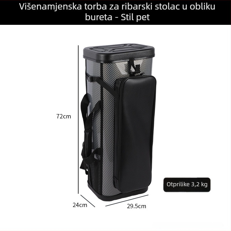 Čvrsta sklopiva ribolovna stolica s ruksakom za prijevoz, velika kapaciteta, kanta torba, pohrana, višenamenska ribolovna stolica-ruksak (Brand Nothing; Materijal Koža; Vodootporan Da; Funkcija Drugo)