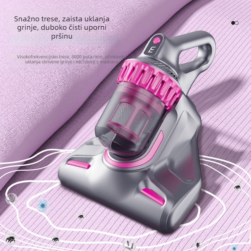 Bežični usisivač za uklanjanje grinja – za dom i automobil, 100W, tlak usisavanja 2100–3000Pa, mokro i suho čišćenje, ugrađena baterija