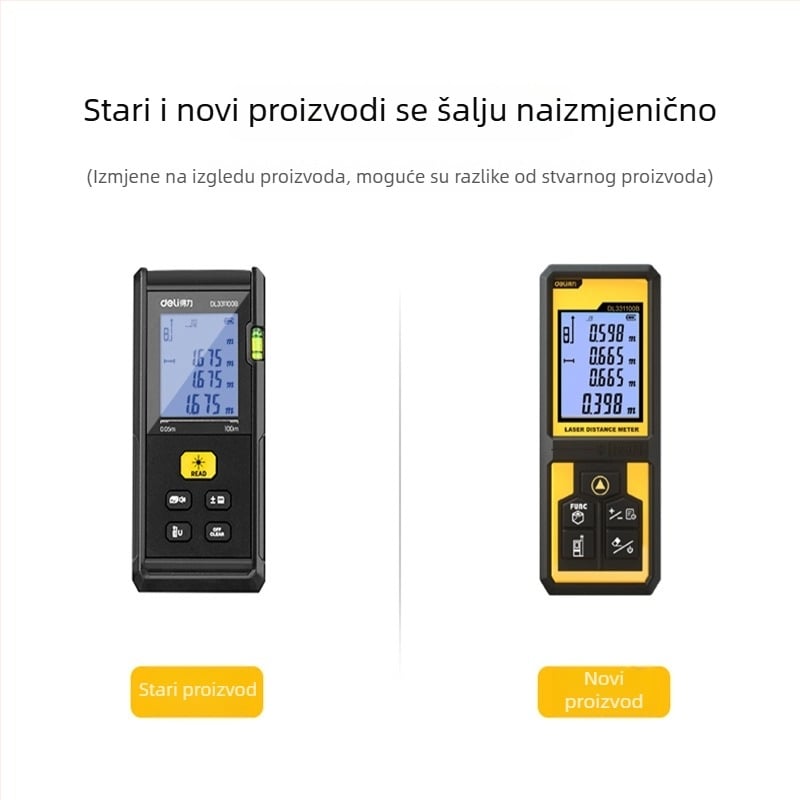Deli laserski daljinomjer DL331040B, ručni infracrveni laserski mjerač, domet 50/120 m, memorija 99 skupina
