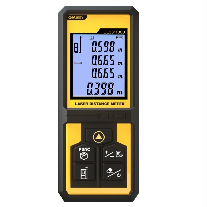 Deli laserski daljinomjer DL331040B, ručni infracrveni laserski mjerač, domet 50/120 m, memorija 99 skupina