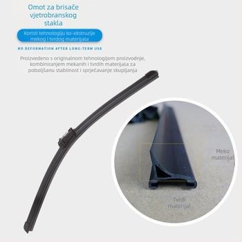 Dori brisač bez rama S333 za Tesla Model 3/Model Y/Model X/Model S – 90° kut, 12V motor, prirodni kaučuk