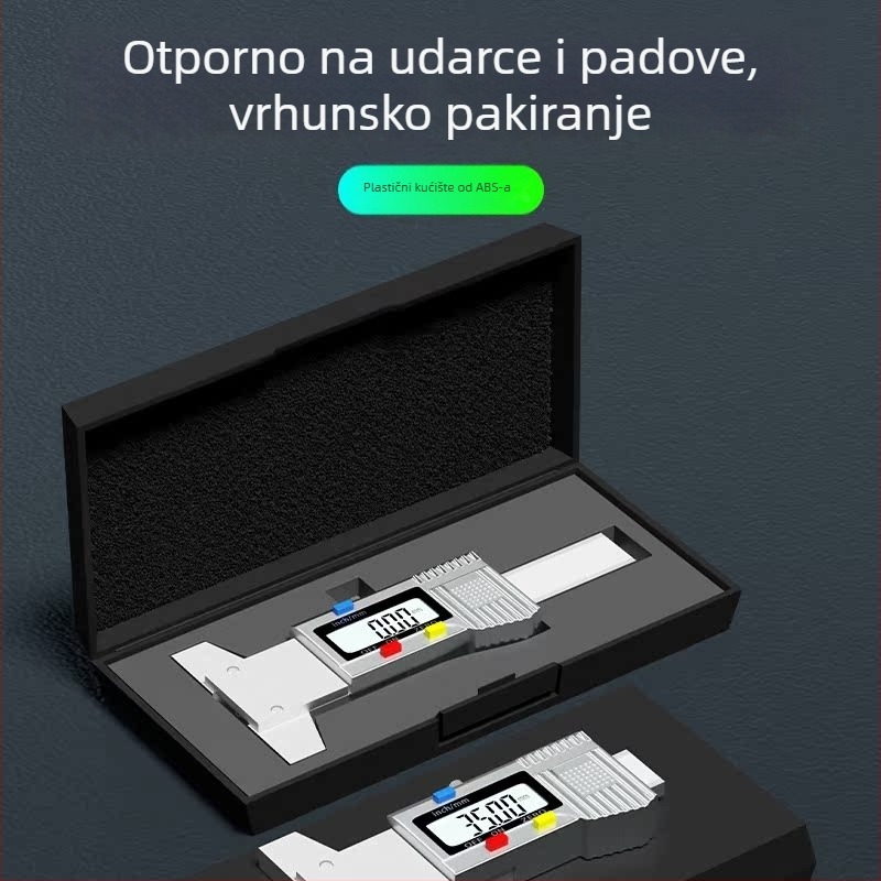 Digitalni mjerač dubine gaznoga sloja gume s elektroničkim zaslonom za praćenje debljine gume