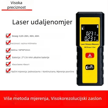 Kinlopto Kl20 laserski daljinomjer s Bluetoothom, infracrveno mjerenje prostorija, 0,05–60 m