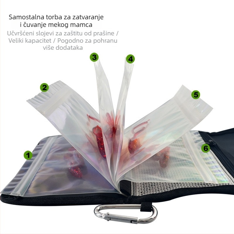 Torba za morski ribolov, vodootporna, velika kapaciteta, odvojiva torbica za meku mamac, izrađena od Oxford platna