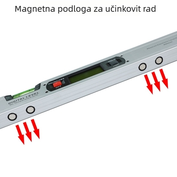 Magnetska digitalna libela s kućištem od aluminijske legure, visoka preciznost, elektronički zaslon, ravnalo i višenamjenski dekorativni alat