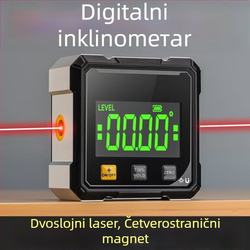 Magnetski horizontalni mjerač uglova, mini protractor, mjerač nagiba, elektronički digitalni inclinometer