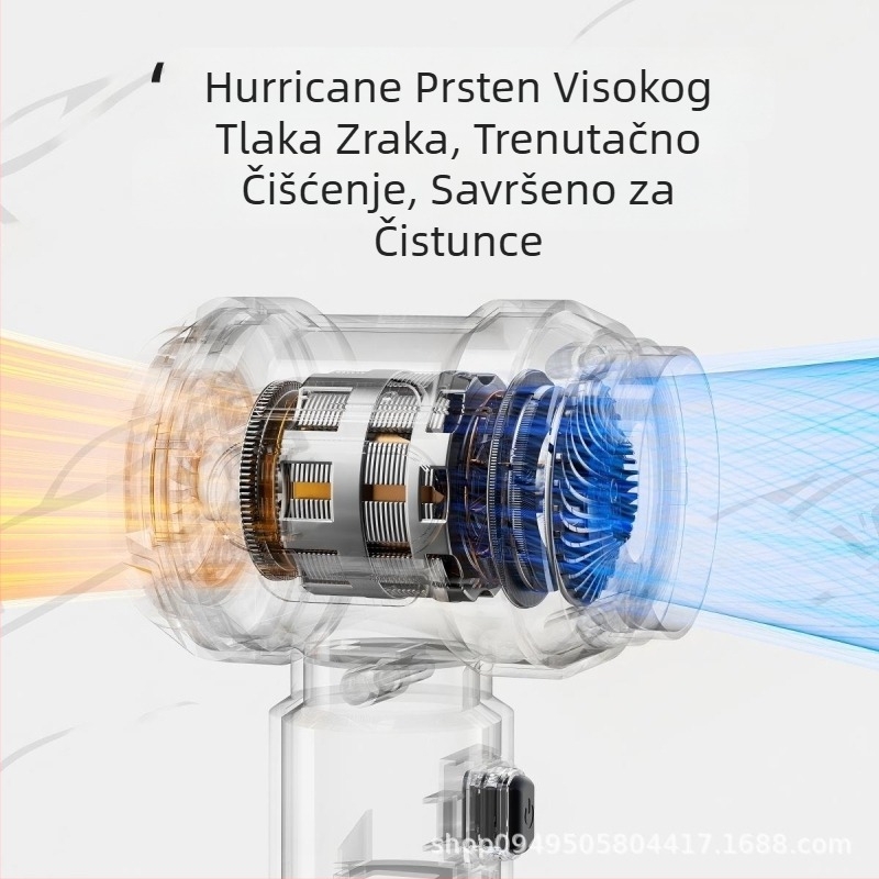 Bežični ručni usisivač za auto, prijenosni, 12V, 100W, do 11 000 Pa usisavanja, bežično punjenje, mokro-sucho čišćenje