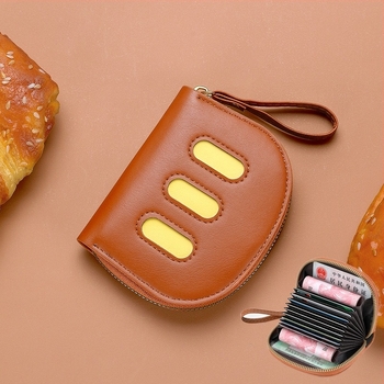 PU kožni novčanik za kartice s mačjim uzorkom, zatvarač na zip, tanak minimalistički dizajn, za pohranu kartica