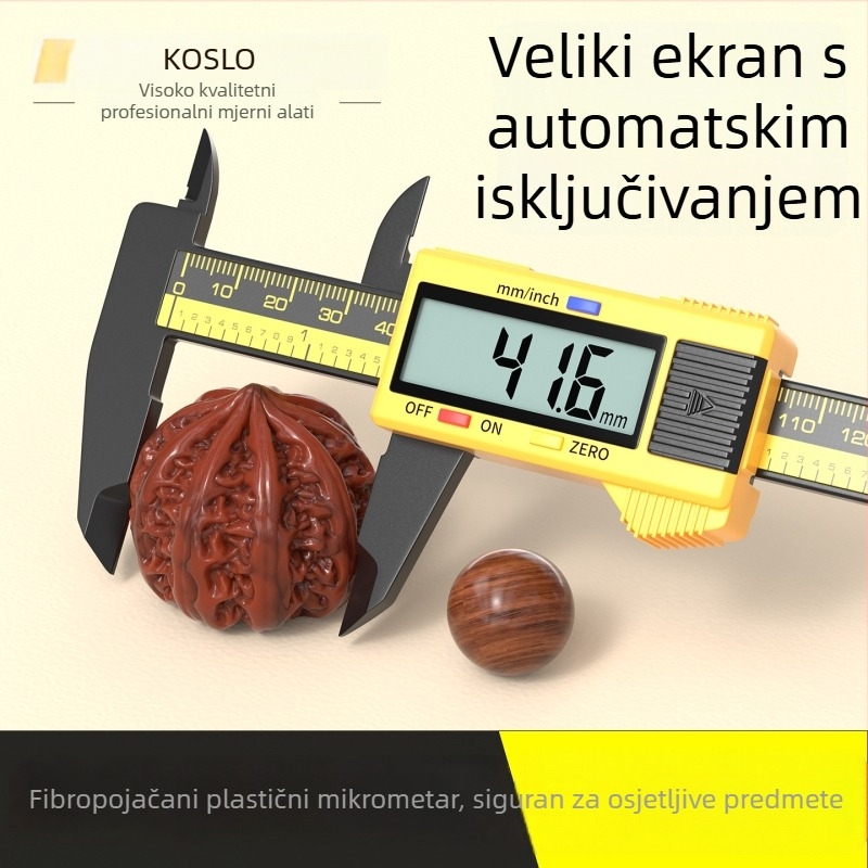Digitalni kaliper s velikim zaslonom za mjerenje promjera nefritne narukvice – precizan mjerni alat za nakit